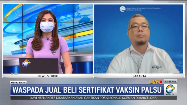 Eks Nakes Jual Sertifikat Vaksin Palsu, Kominfo: Tata Kelola Data PeduliLindungi Harus Diperbaiki