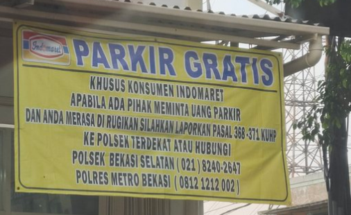 Parkir Gratis Indomaret Didukung Pemkot Bekasi