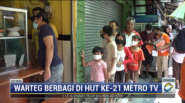 Rayakan HUT ke-21, Metro TV Sediakan Makan Gratis untuk Masyarakat