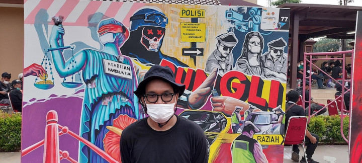 Gambar Polisi Pungli Juara Bhayangkara Mural Fest