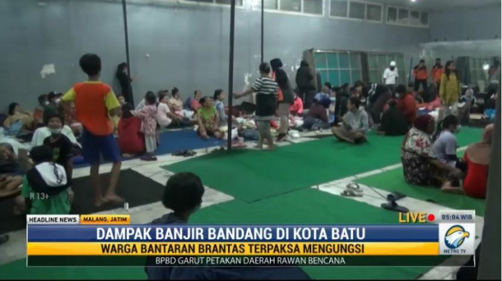 Dampak Banjir Bandang, Ratusan Warga Sekitar Sungai Brantas Mengungsi