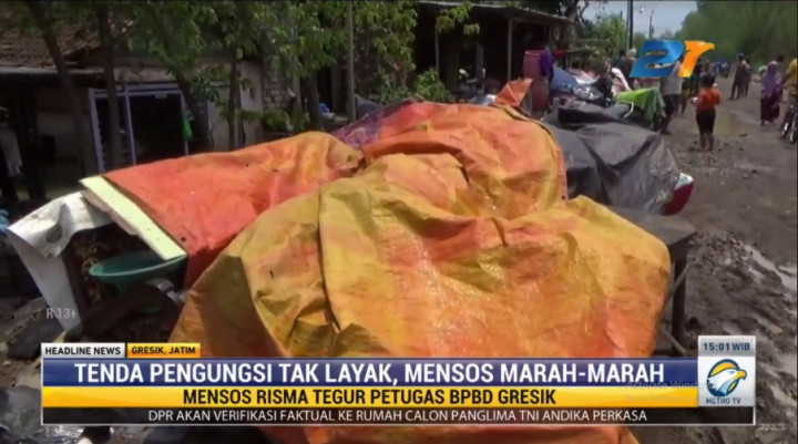 Gara-gara Tenda Korban Banjir di Gresik Tak Layak, Mensos Risma 'Ngamuk' Lagi