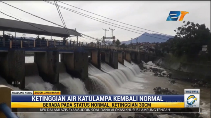 Ketinggian Air di Bendung Katulampa Kembali Normal