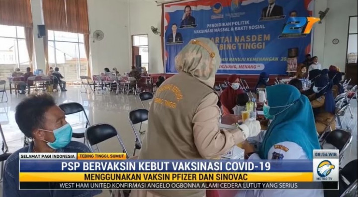 PSP Foundation dan Partai NasDem Tebing Gelar Vaksinasi Massal
