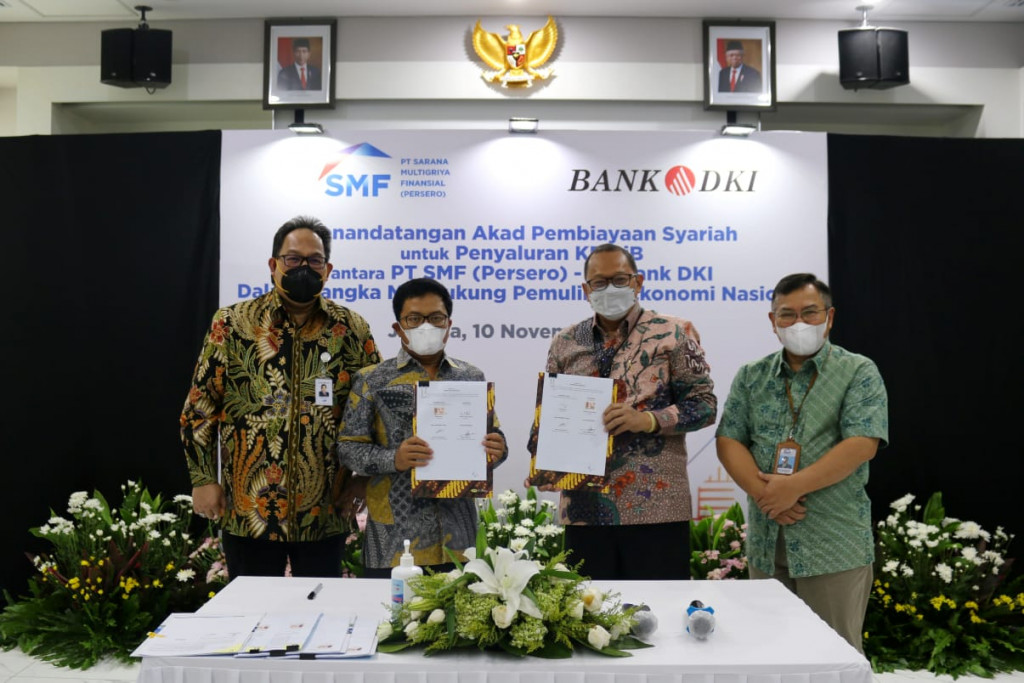Suasana kerja sama antara Bank DKI Syariah dengan SMF. FOTO: Bank DKI