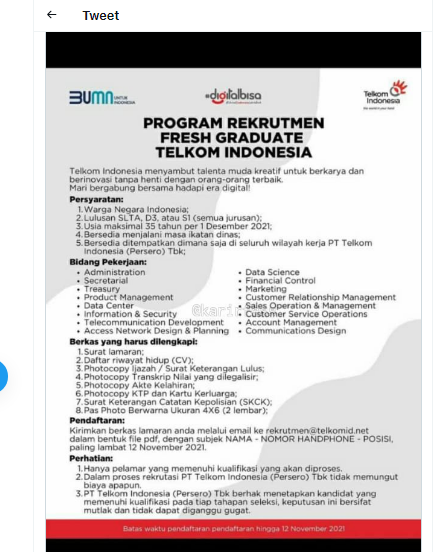 Tangkapan layar informasi yang beredar di media sosial