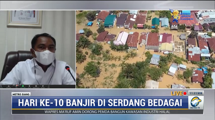 Hari ke-10, banjir di Serdang Bedagai, Sumatra Utara belum surut. Foto: Dok/Metro TV
