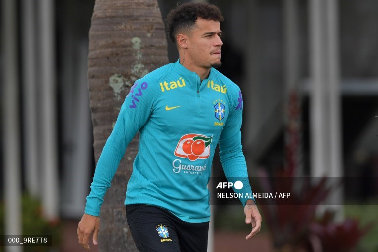 Gelandang timnas Brasil, Philippe Coutinho (AFP/Nelson Almeida)