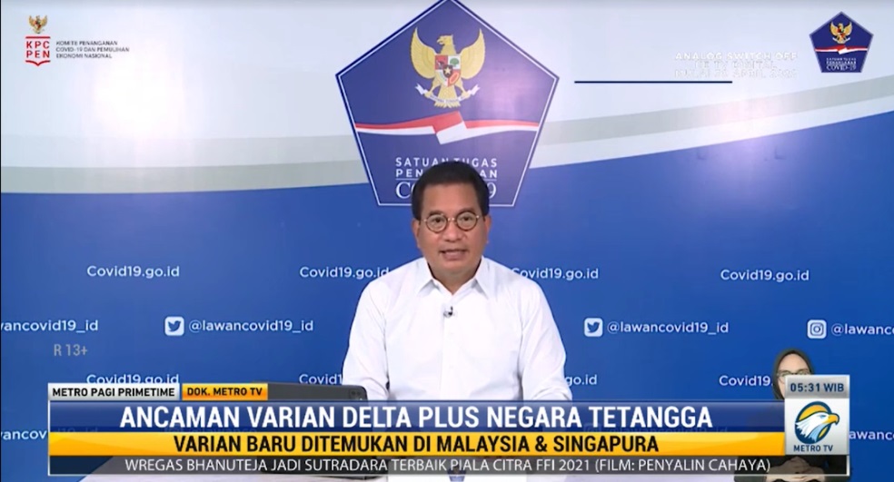 Juru bicara Satgas Penanganan Covid-19, Wiku Adisasmito. Metro TV