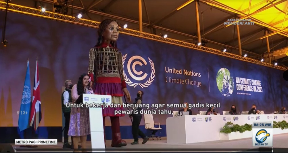 Little Amal menjadi 'pembicara' dalam COP26. Metro TV