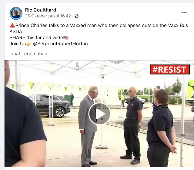 Tangkapan layar unggahan hoaks di media sosial