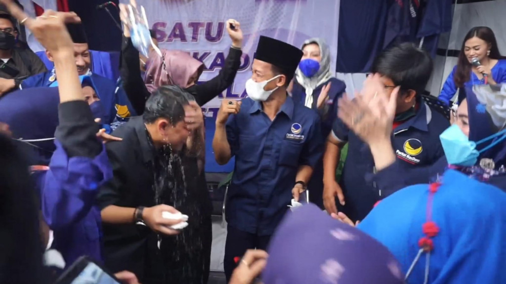 Suasana perayaan HUT ke 10 Partai NasDem di Mojokerto. Tamam Mubarak