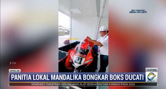 Panitia Lokal Mandalika Grand Prix Buka Boks Ducati Tanpa Izin