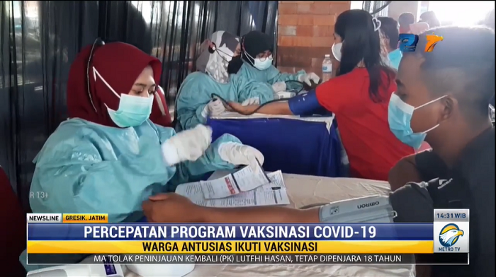 Warga Gresik Antusias Ikuti Program Vaksinasi Covid-19