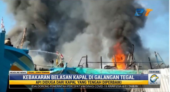 Tragedi Belasan Kapal Terbakar di Tegal Diduga dari Sebuah Kapal Rusak