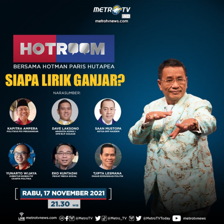 Saksikan Hot Room Malam Ini: Siapa Lirik Ganjar?