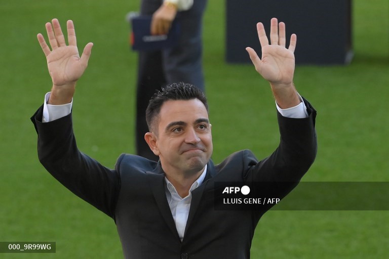 Pelatih Barcelona, Xavi Hernandez (AFP/Lluis Gene)