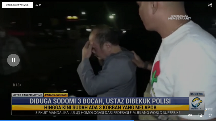 Diduga sodomi 3 bocah, ustaz dibekuk polisi. Foto: Dok/Metro TV