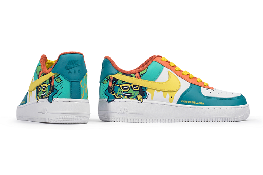 Never too Lavish juga mendesain sneaker merek Nike AF1 dengan tema kemewahan hutan Indonesia yang bisa didapatkan secara lelang atau pre-order di e-commerce. (Foto: Dok. Never Too Lavish)