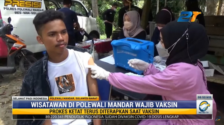 Polres Polman Gelar Vaksinasi di Pintu Masuk Kawasan Wisata