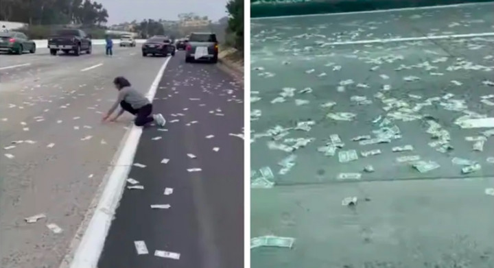 Uang Berserakan di Jalan Tol California, Warga Berhamburan Mengambil
