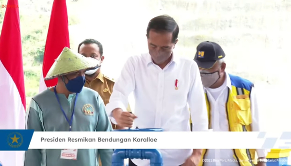 Resmikan Bendungan Karalloe, Jokowi: Pendapatan Petani Bisa Meningkat