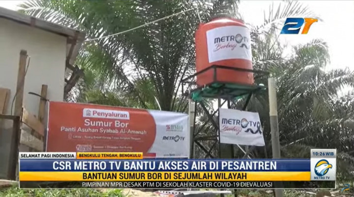 Metro TV Bantu Akses Air Bersih Pesantren di Bengkulu Tengah