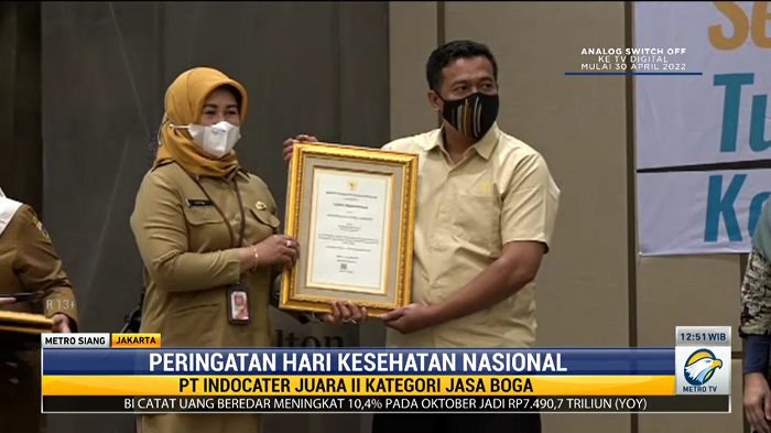 PT Indocater Raih Penghargaan sebagai TPP Terbaik Terapkan Prokes