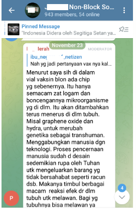 Tangkapan layar informasi yang beredar di telegram