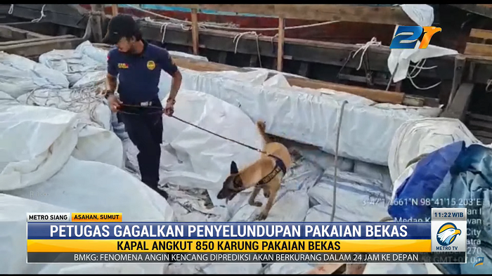 Bea Cukai Gagalkan Penyelundupan Pakaian Bekas Dari Malaysia di Perairan Asahan