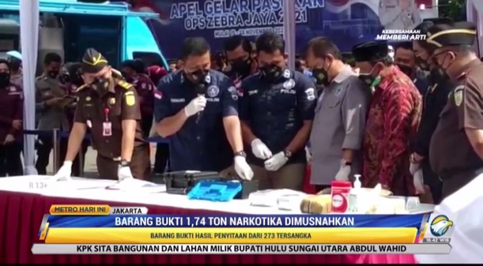 Polda Metro Jaya Musnahkan 1,74 Ton Narkotika