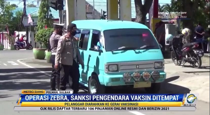 Operasi Zebra di Polman, Sanksi Pengendara Adalah Vaksin di Tempat