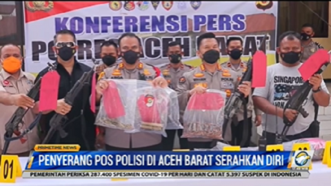 4 Penyerang Pos Polisi di Aceh Barat Menyerahkan Diri