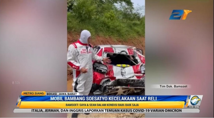 Ketua MPR dan Sean Gelael Selamat dalam Kecelakaan Saat Reli, Mobil Remuk