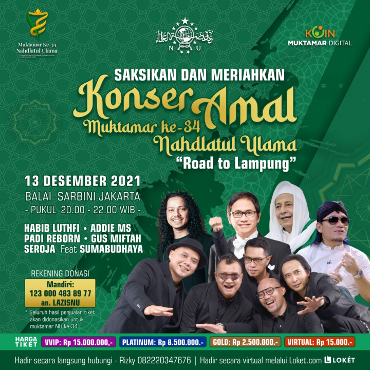 Padi Reborn dan Addie MS Meriahkan Konser Amal Muktamar NU