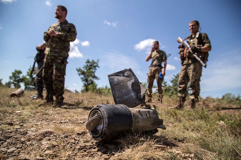 Pasukan Ukraina bersiaga di wilayah Troitske. (AFP)