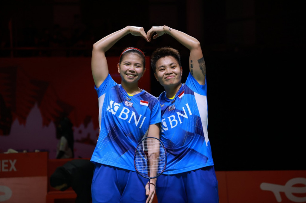 Selebrasi kemenangan Greysia Polii/Apriyani Rahayu. (Foto: Humas PBSI)