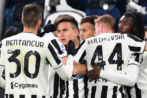 Selebrasi gol para pemain Juventus. (Isabella BONOTTO / AFP)