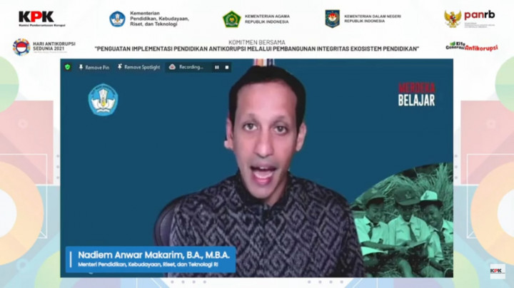 Nadiem: Strategi Pendidikan Antikorupsi Perlu Dibangun Sejak Dini
