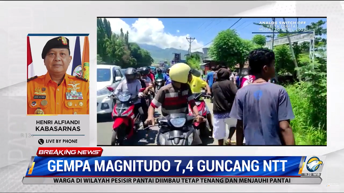 NTT Diguncang Gempa Magnitudo  7,4, Basarnas Perintahkan Tim SAR Siap Siaga
