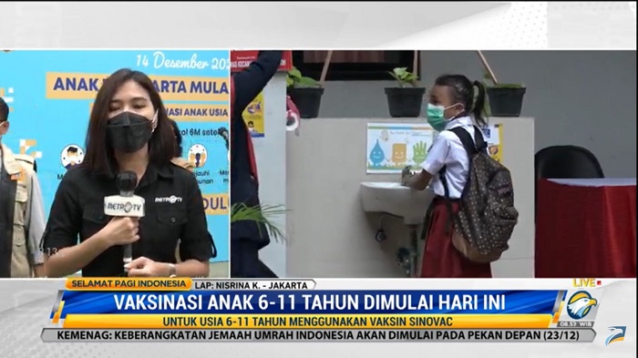 Hari Pertama Vaksinasi Covid-19 Anak Usia 6-11 Tahun di Jakarta Berjalan Lancar