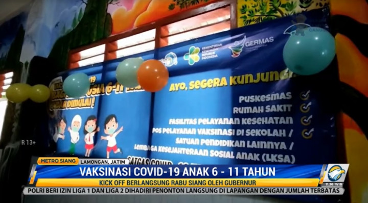 Lamongan Mulai Vaksinasi Covid-19 Anak 6-11 Tahun