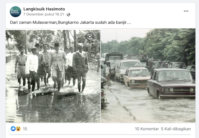 [Cek Fakta] Beredar Foto Banjir di Jakarta Era Presiden Soekarno? Ini Faktanya