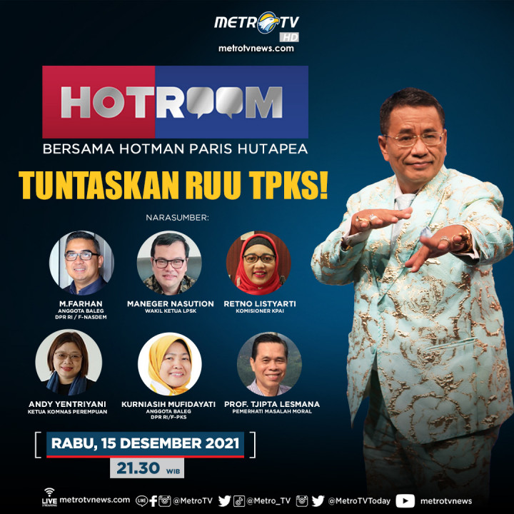 Kupas Tuntas Perdebatan RUU TPKS di Hot Room Malam Ini