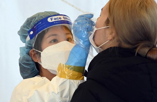 Kasus covid-19 di Korea Selatan terus meningkat./AFP