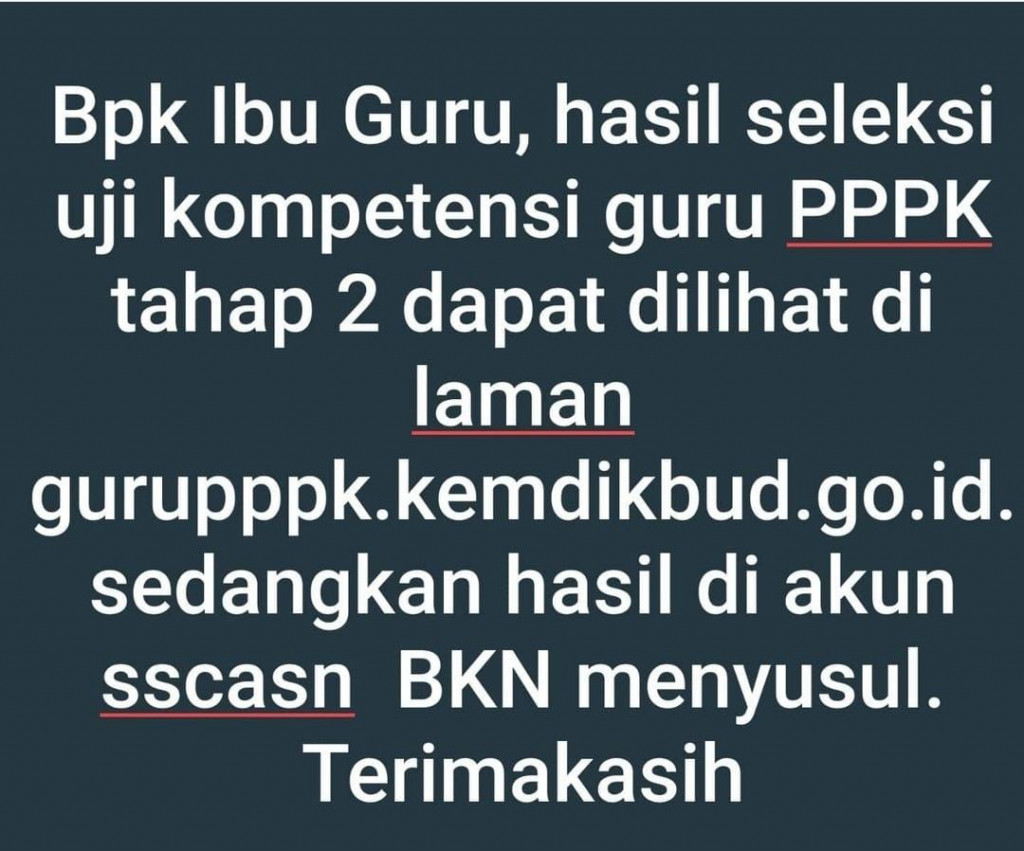 Pengumuman Hasil Seleksi PPPK Guru Tahap 2, Cek Sekarang di Gurupppk