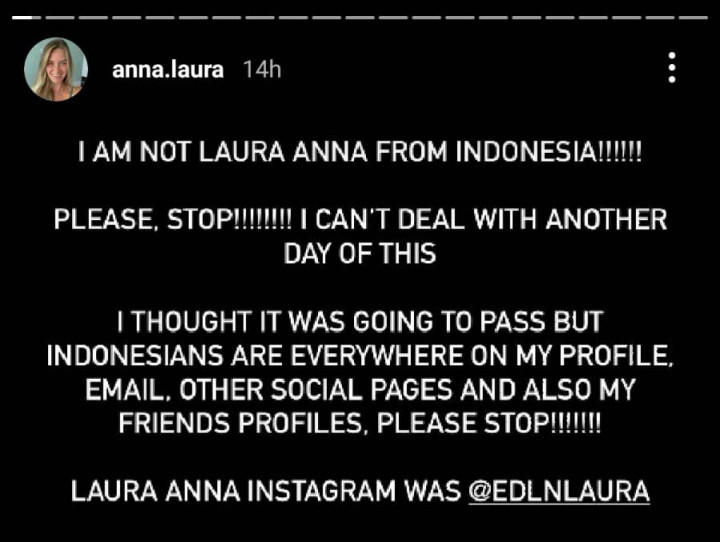 Punya Nama Sama, Instagram Wanita Brasil Dibanjiri Ucapan Duka untuk Laura Anna