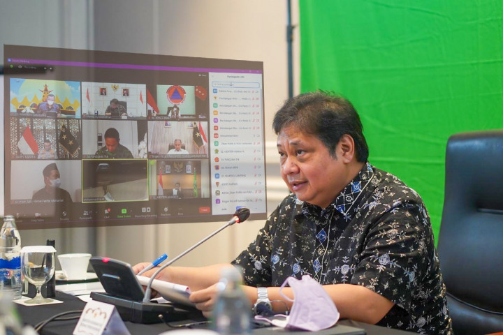 Pimpin Rakor Persiapan Muktamar NU, Menko Airlangga Tekankan Kepatuhan Prokes