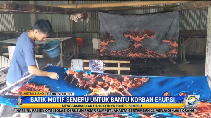 Perajin Kulon Progo Buat Batik Motif Erupsi Semeru untuk Galang Donasi