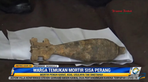 Mortir Peninggalan Perang Dunia II Ditemukan Warga di Bengkulu
